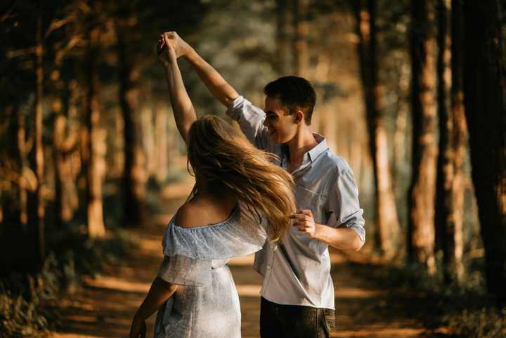 A Couple dancing in forest